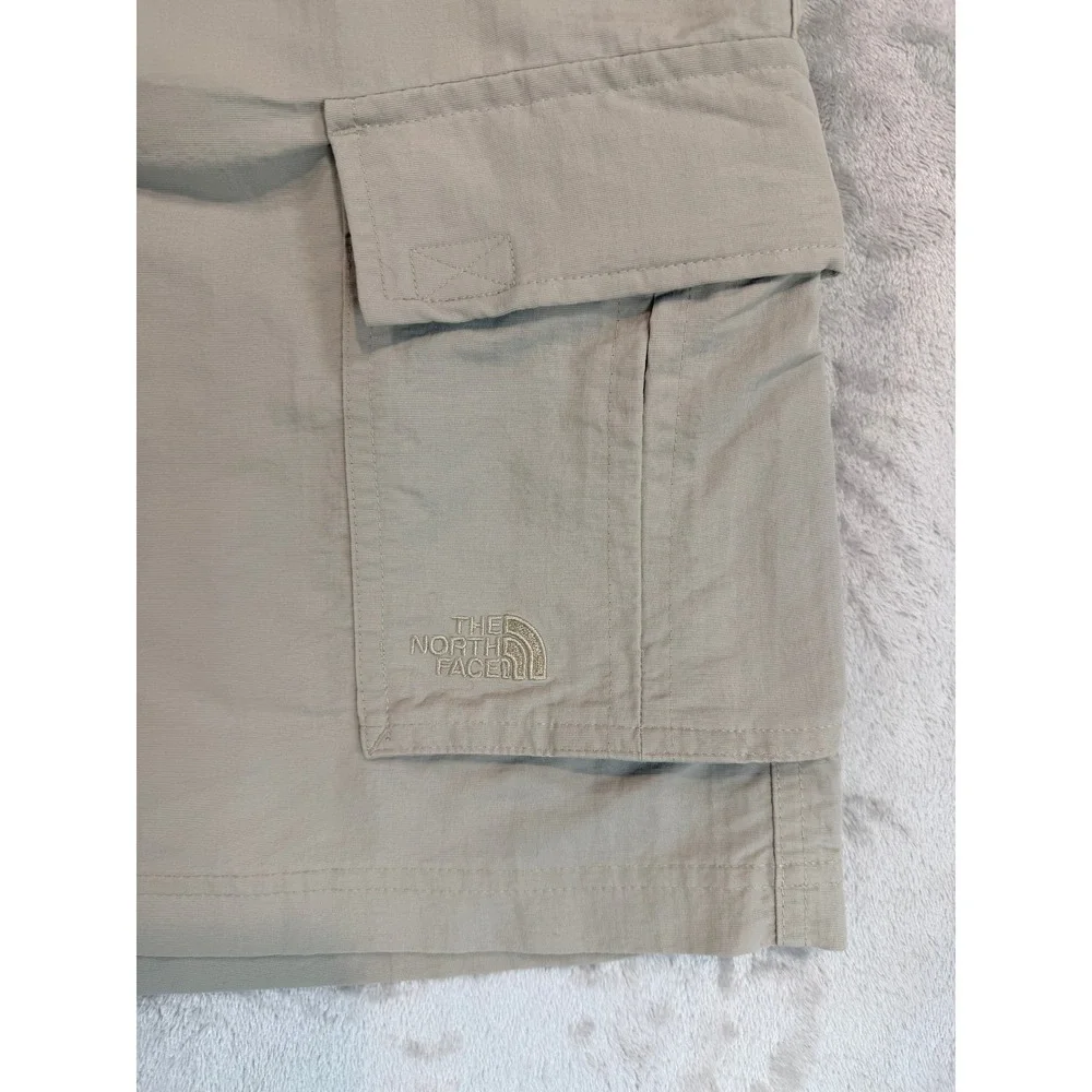 Vintage The North Face Mens Cargo Shorts Hiking Belted Khaki 10